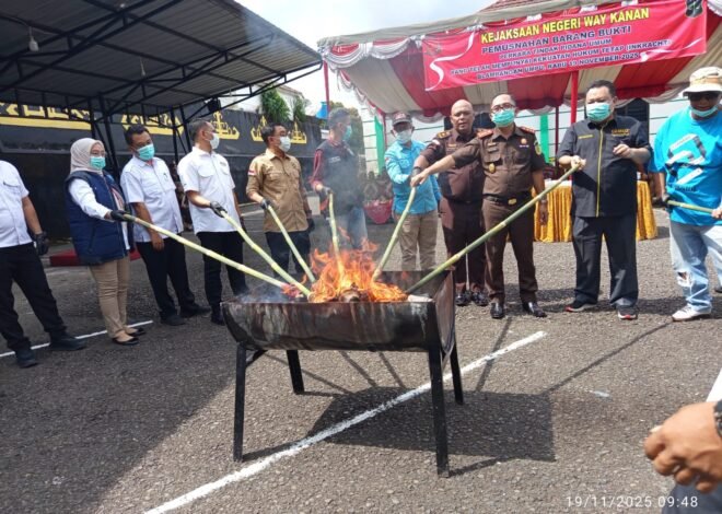 Kejari Way Kanan Musnahkan Barang Bukti 20 Perkara, Kasus Narkoba Masih Jadi Ancaman Serius
