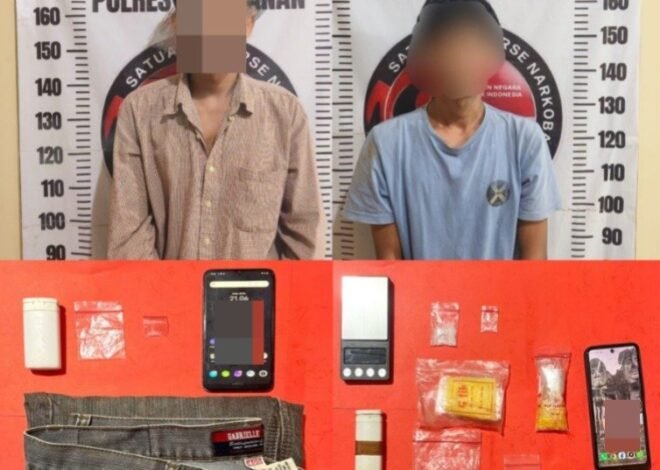 Satresnarkoba Polres Way Kanan Bekuk 2 TSK Diduga Edarkan Sabu di Gunung Labuhan
