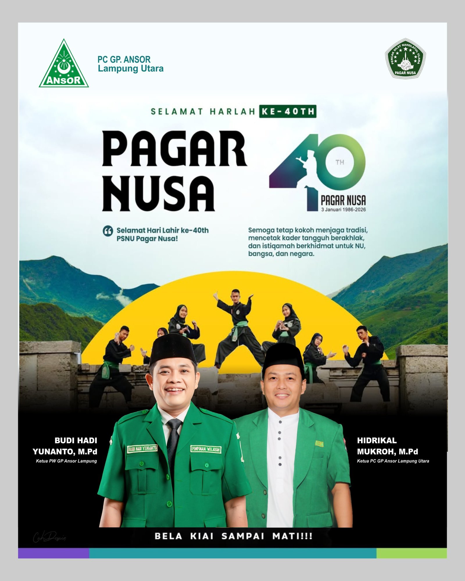 PC GP Ansor Lampung Utara Ucapkan Selamat Harlah ke-40 Pagar Nusa