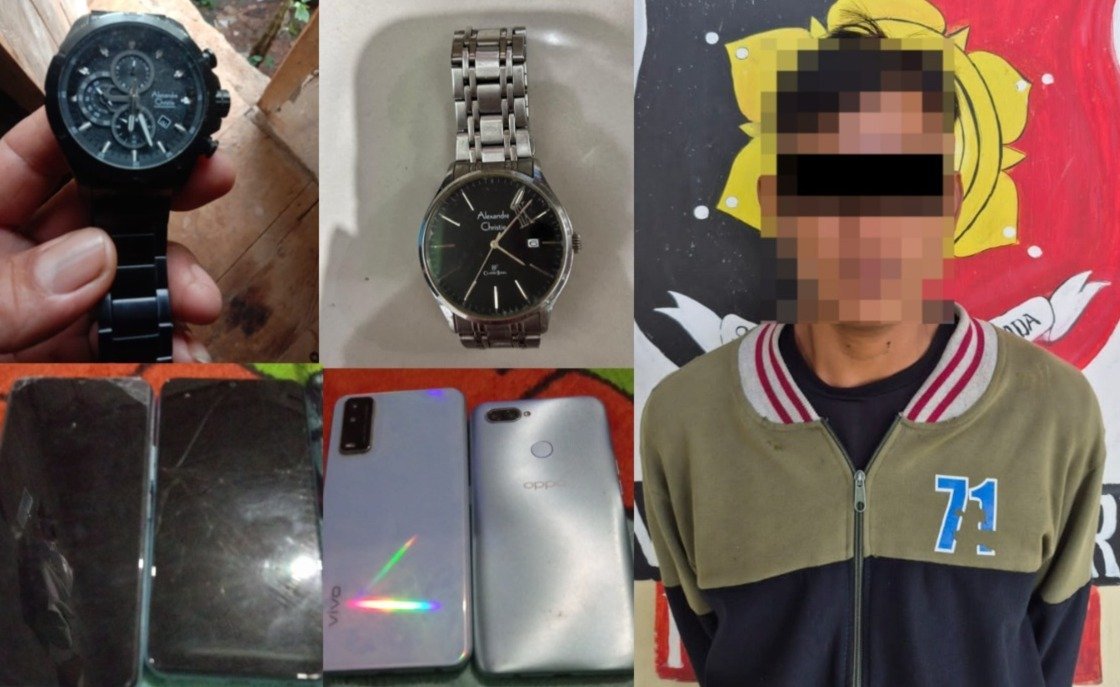 Polisi Ringkus Diduga Pelaku Curat Jam Tangan dan Hp di Banjit