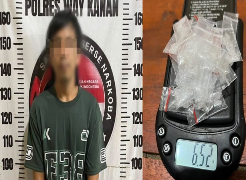 Diduga Edarkan Sabu 6,52 Gram, Seorang Pria Asal Way Kanan Dibekuk Polisi