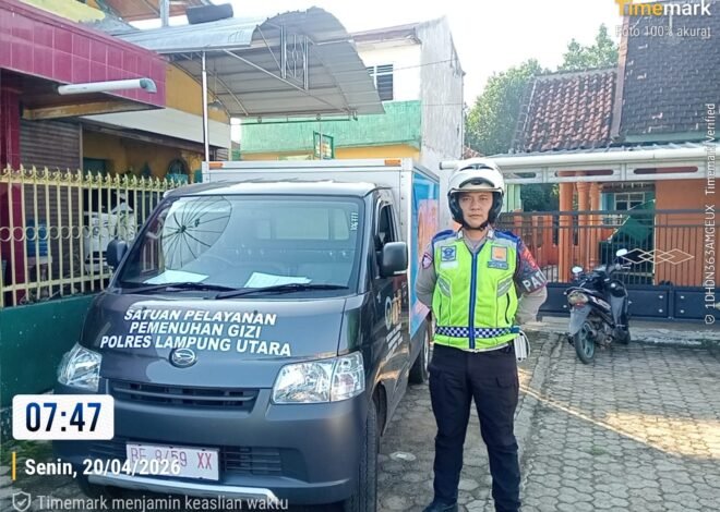 Dukung Program MBG, Polres Lampung Utara Kawal Distribusi Makanan Bergizi Gratis ke Sekolah