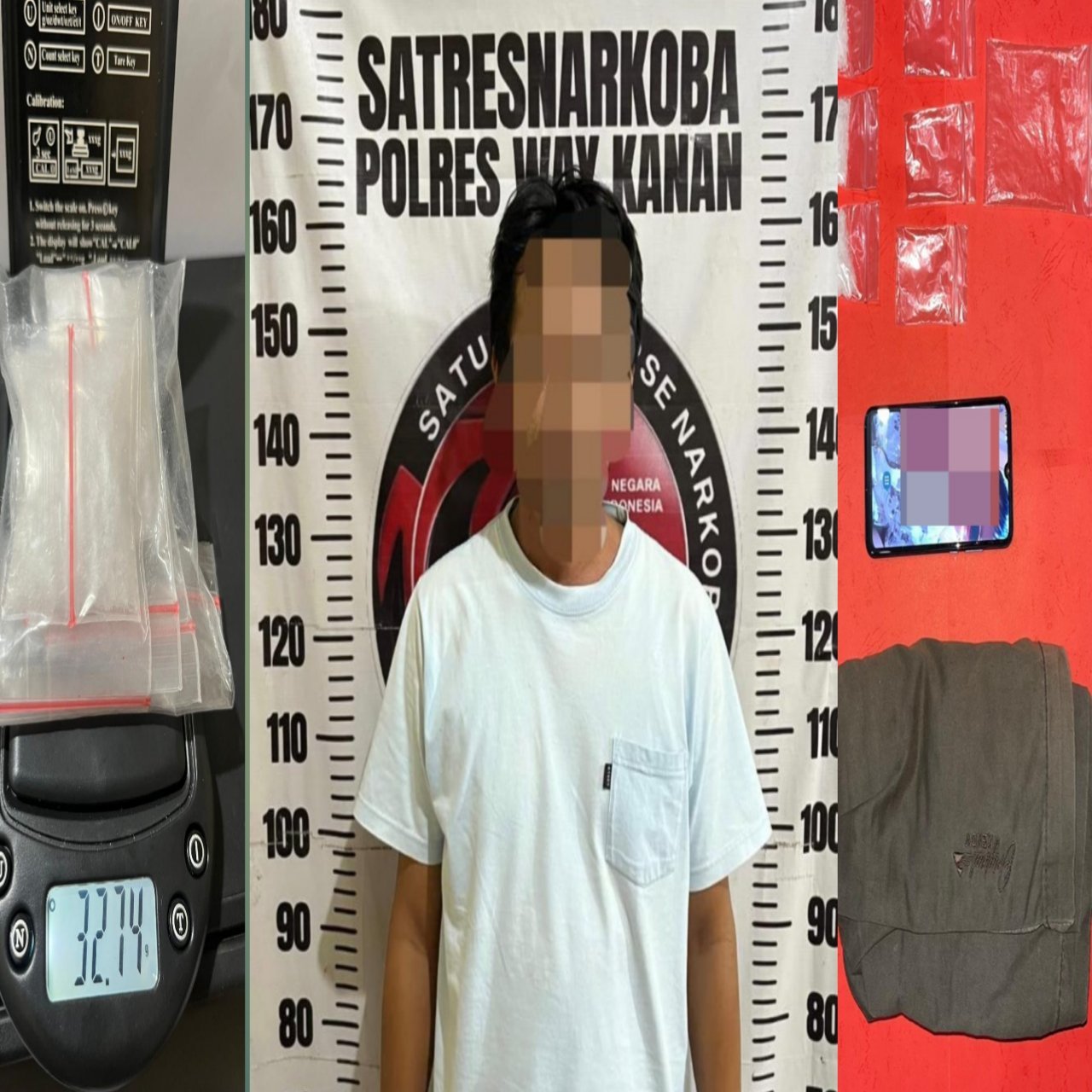 Selamatkan 165 Jiwa, Polres Way Kanan Gagalkan Peredaran Narkotika 32,74 Gram Sabu di Buay Bahuga