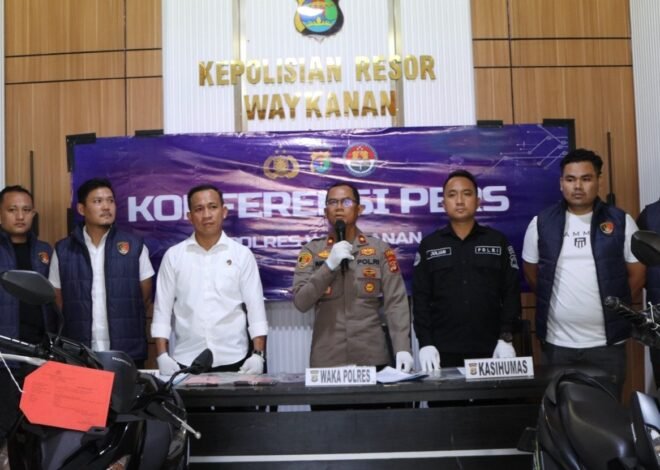 Dalam Waktu 24 Jam, Polres Way Kanan Bekuk Pelaku Curas Ranmor Bersenpi di Jalinsum Baradatu