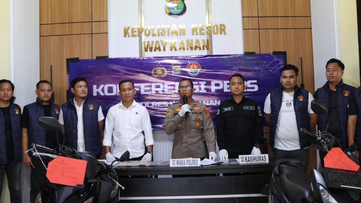Dalam Waktu 24 Jam, Polres Way Kanan Bekuk Pelaku Curas Ranmor Bersenpi di Jalinsum Baradatu